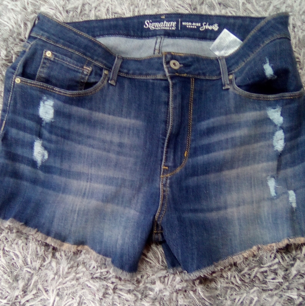 Denim high rise short
